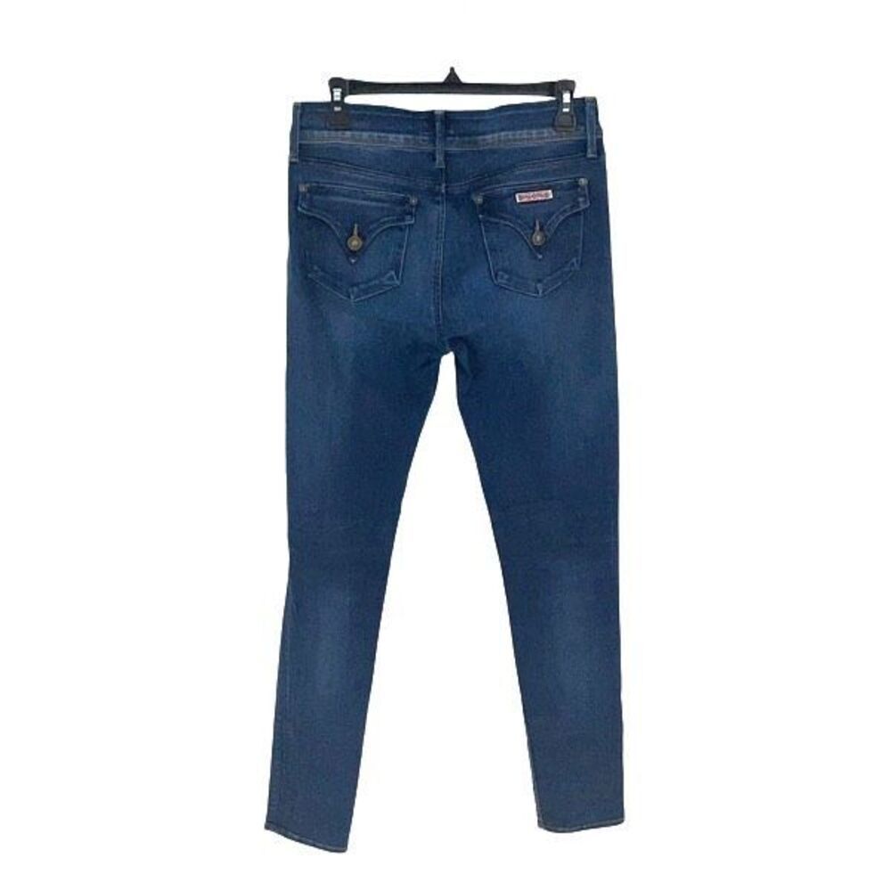 Hudson Womens Collin Mid Rise Faded‎ Skinny Ankle Jeans Dark Blue Size 28 - Picture 4 of 11